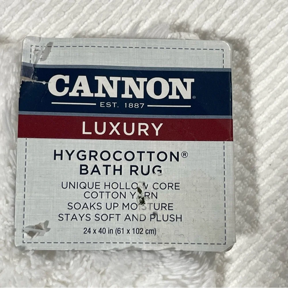 Vintage NWT CAANON Luxury White 100% Cotton Bath Rut